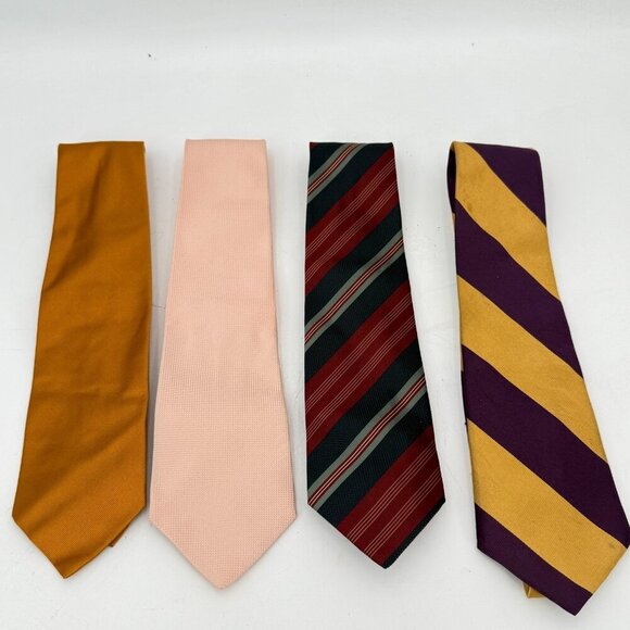 Lot Of 4 Vintage Banana Republic Handmade Silk Neck Ties Men’s Tie 1980s -90s - Picture 1 of 13